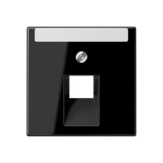 Jung Abdeckung für IAE/UAE-Anschlussdosen 1 x 8-polig, mit Schriftfeld, Thermoplast, Serie A, schwarz A569-1NAPLUASW