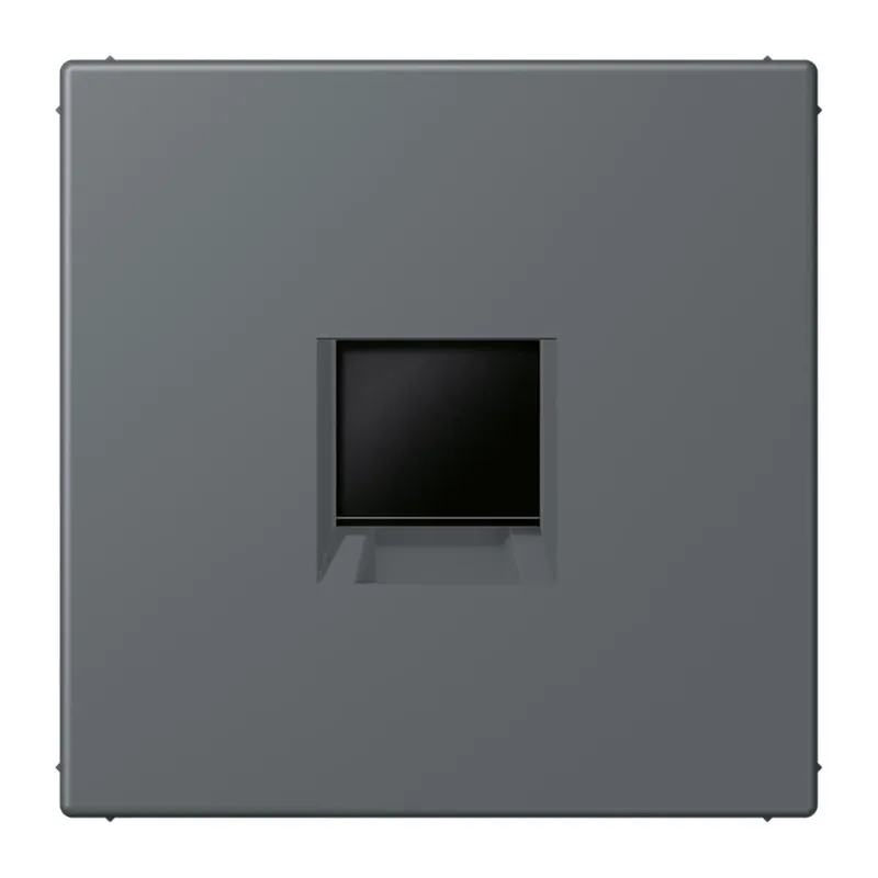 Jung Abdeckung (gerastet) für Modular-Jack-Steckbuchsen 1fach, Serie LS, gris foncé 31 LC1969-1WE202