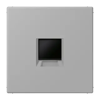 Jung Abdeckung (gerastet) für Modular-Jack-Steckbuchsen 1fach, Serie LS, gris moyen LC1969-1WE204