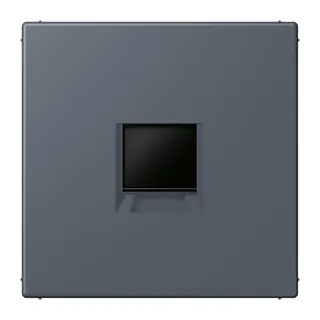 Jung Abdeckung (gerastet) für Modular-Jack-Steckbuchsen 1fach, Serie LS, gris fonce 59 LC1969-1WE262