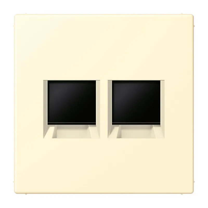 Jung Abdeckung (gerastet) für Modular-Jack-Steckbuchsen 2fach, Serie LS, blanc LC1969-2WE201