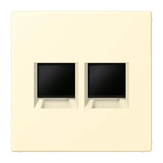 Jung Abdeckung (gerastet) für Modular-Jack-Steckbuchsen 2fach, Serie LS, blanc LC1969-2WE201