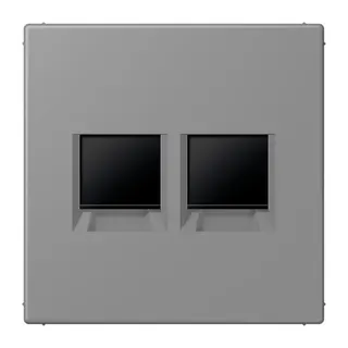 Jung Abdeckung (gerastet) für Modular-Jack-Steckbuchsen 2fach, Serie LS, gris 31 LC1969-2WE203