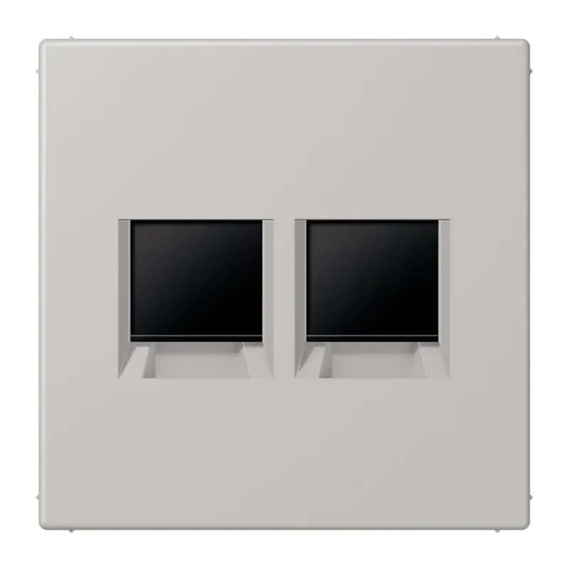 Jung Abdeckung (gerastet) für Modular-Jack-Steckbuchsen 2fach, Serie LS, gris clair 31 LC1969-2WE205