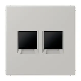 Jung Abdeckung (gerastet) für Modular-Jack-Steckbuchsen 2fach, Serie LS, gris clair 31 LC1969-2WE205