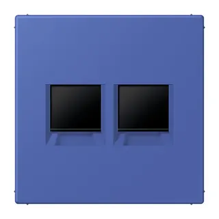 Jung Abdeckung (gerastet) für Modular-Jack-Steckbuchsen 2fach, Serie LS, bleu outremer 31 LC1969-2WE206