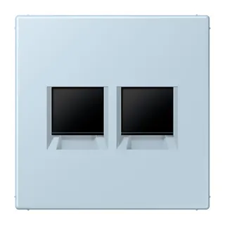 Jung Abdeckung (gerastet) für Modular-Jack-Steckbuchsen 2fach, Serie LS, outremerclair LC1969-2WE208