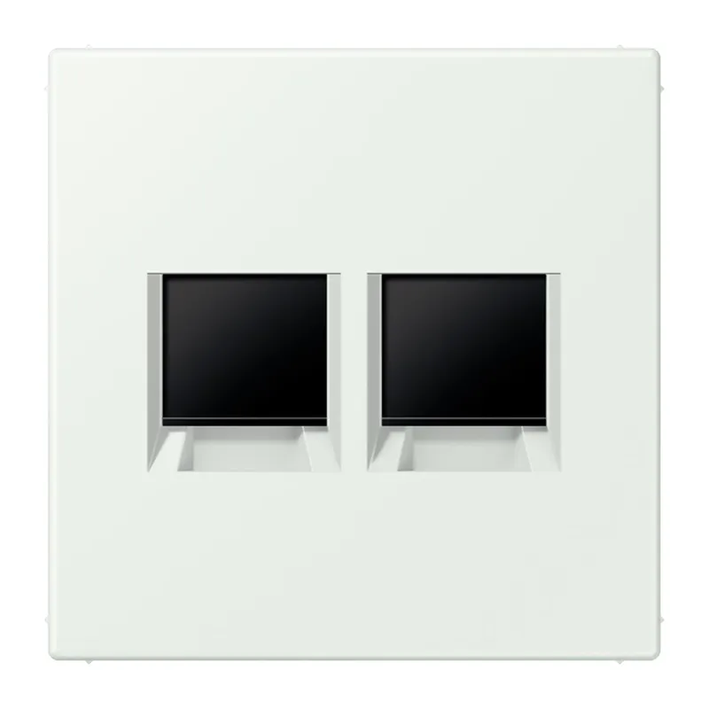 Jung Abdeckung (gerastet) für Modular-Jack-Steckbuchsen 2fach, Serie LS, outremer gris LC1969-2WE210