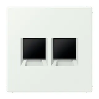 Jung Abdeckung (gerastet) für Modular-Jack-Steckbuchsen 2fach, Serie LS, outremer gris LC1969-2WE210