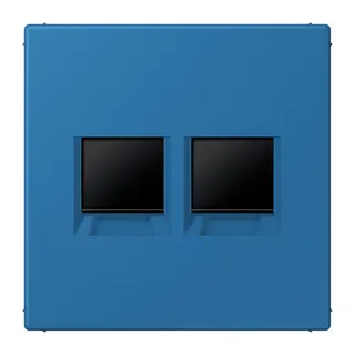 Jung Abdeckung (gerastet) für Modular-Jack-Steckbuchsen 2fach, Serie LS, bleu céruléen 31 LC1969-2WE211