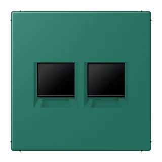 Jung Abdeckung (gerastet) für Modular-Jack-Steckbuchsen 2fach, Serie LS, vert anglais LC1969-2WE216