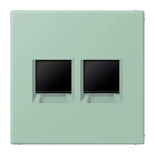 Jung Abdeckung (gerastet) für Modular-Jack-Steckbuchsen 2fach, Serie LS, vert anglais clair LC1969-2WE217
