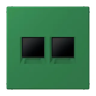 Jung Abdeckung (gerastet) für Modular-Jack-Steckbuchsen 2fach, Serie LS, vert foncé LC1969-2WE219