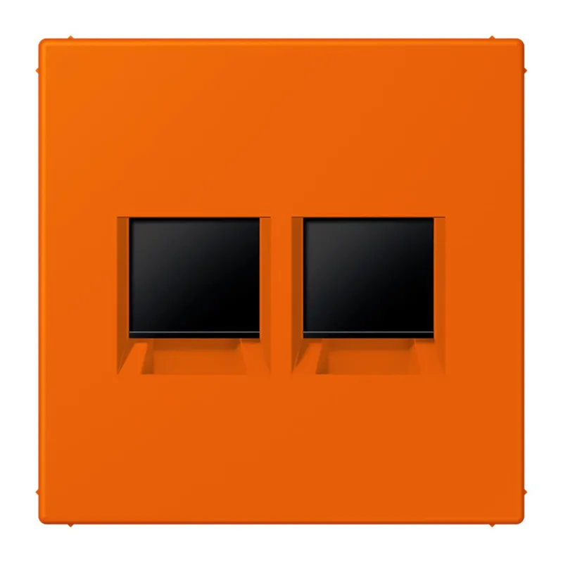 Jung Abdeckung (gerastet) für Modular-Jack-Steckbuchsen 2fach, Serie LS, orange LC1969-2WE224