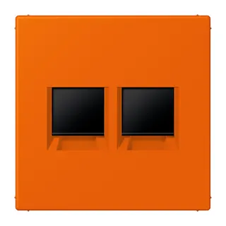 Jung Abdeckung (gerastet) für Modular-Jack-Steckbuchsen 2fach, Serie LS, orange LC1969-2WE224