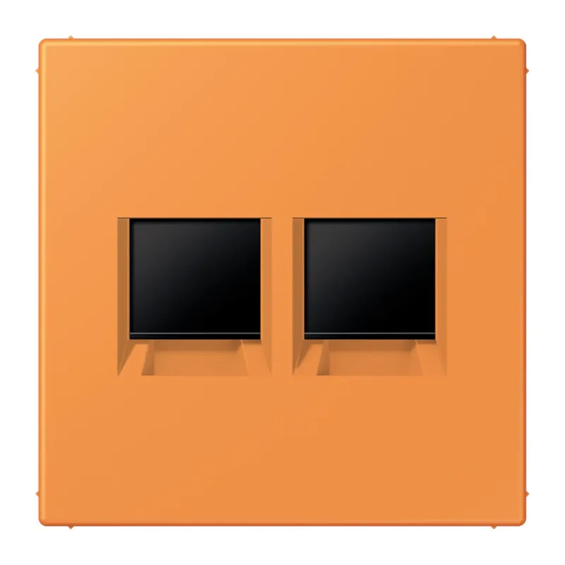 Jung Abdeckung (gerastet) für Modular-Jack-Steckbuchsen 2fach, Serie LS, orange clair LC1969-2WE225