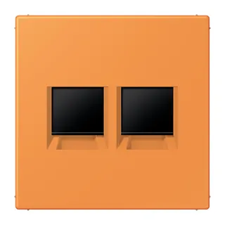 Jung Abdeckung (gerastet) für Modular-Jack-Steckbuchsen 2fach, Serie LS, orange clair LC1969-2WE225