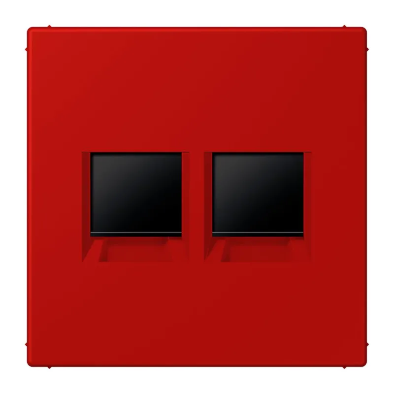 Jung Abdeckung (gerastet) für Modular-Jack-Steckbuchsen 2fach, Serie LS, rouge vermillon 31 LC1969-2WE227