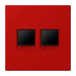 Jung Abdeckung (gerastet) für Modular-Jack-Steckbuchsen 2fach, Serie LS, rouge vermillon 31 LC1969-2WE227