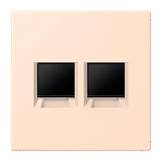 Jung Abdeckung (gerastet) für Modular-Jack-Steckbuchsen 2fach, Serie LS, rose pâle LC1969-2WE228