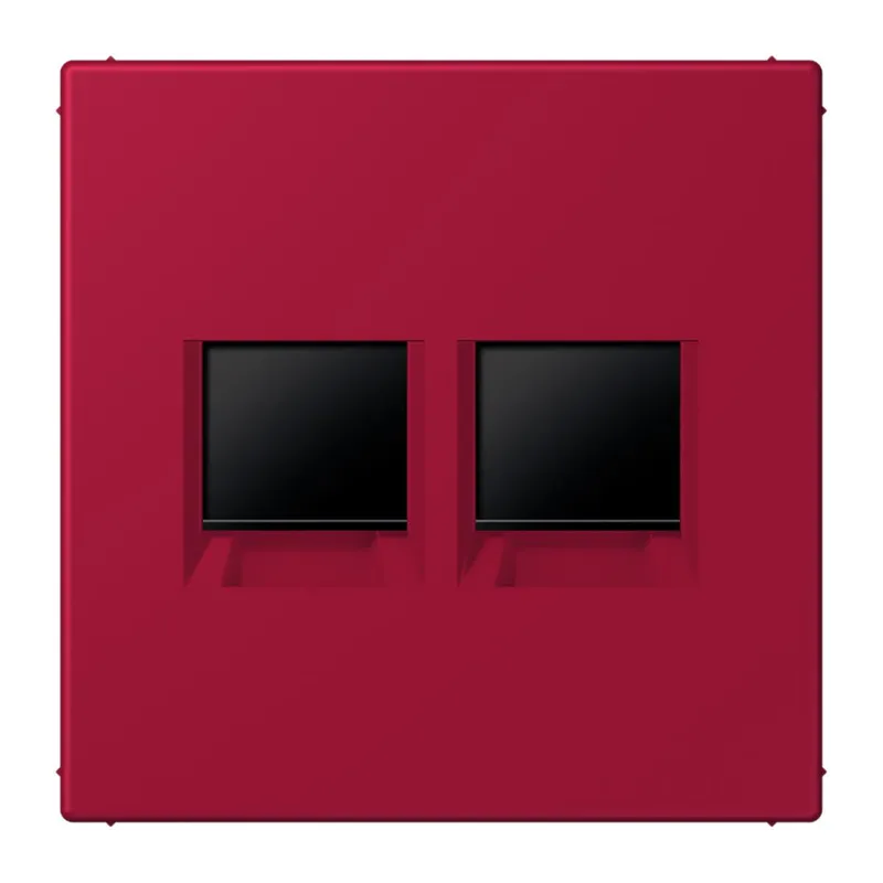 Jung Abdeckung (gerastet) für Modular-Jack-Steckbuchsen 2fach, Serie LS, rouge carmin LC1969-2WE229