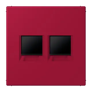 Jung Abdeckung (gerastet) für Modular-Jack-Steckbuchsen 2fach, Serie LS, rouge carmin LC1969-2WE229