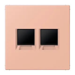 Jung Abdeckung (gerastet) für Modular-Jack-Steckbuchsen 2fach, Serie LS, rose clair LC1969-2WE231