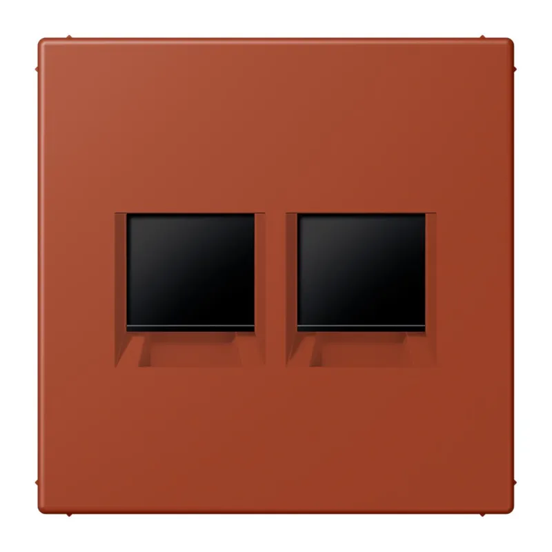 Jung Abdeckung (gerastet) für Modular-Jack-Steckbuchsen 2fach, Serie LS, l'ocre rouge LC1969-2WE232