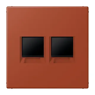 Jung Abdeckung (gerastet) für Modular-Jack-Steckbuchsen 2fach, Serie LS, l'ocre rouge LC1969-2WE232