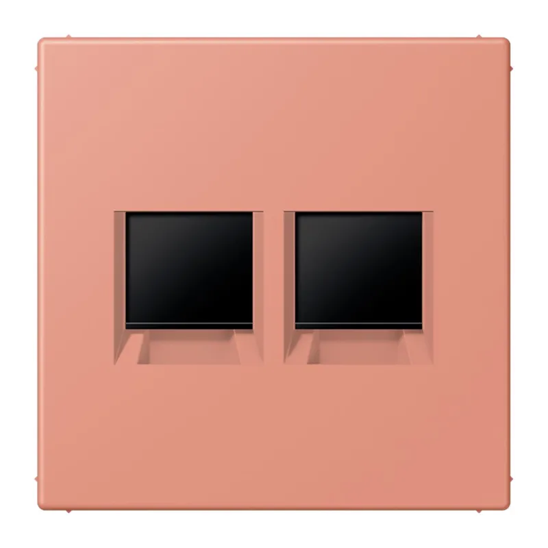 Jung Abdeckung (gerastet) für Modular-Jack-Steckbuchsen 2fach, Serie LS, l'ocre rouge moyen LC1969-2WE233
