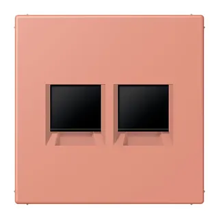 Jung Abdeckung (gerastet) für Modular-Jack-Steckbuchsen 2fach, Serie LS, l'ocre rouge moyen LC1969-2WE233