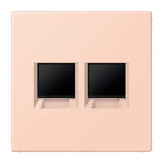 Jung Abdeckung (gerastet) für Modular-Jack-Steckbuchsen 2fach, Serie LS, l'ocre rouge clair LC1969-2WE234