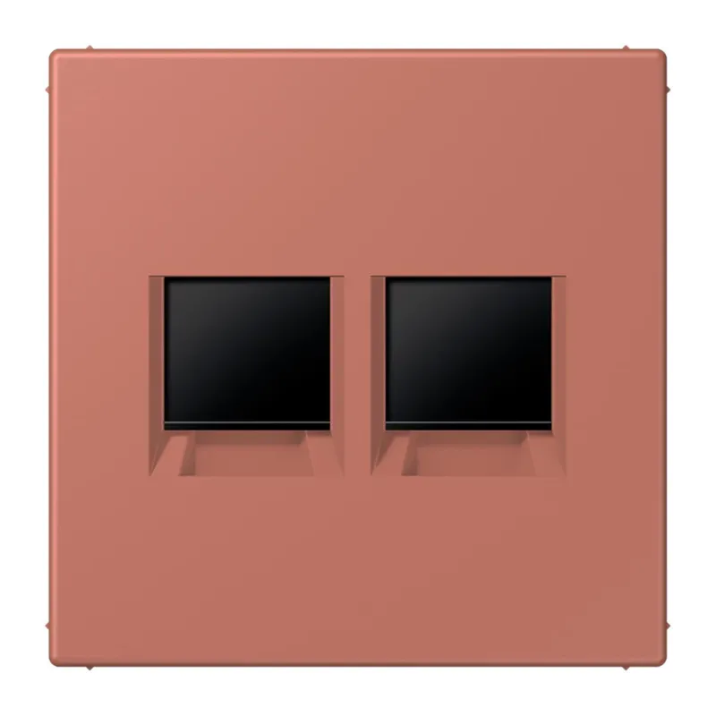 Jung Abdeckung (gerastet) für Modular-Jack-Steckbuchsen 2fach, Serie LS, terre sienne brique LC1969-2WE236
