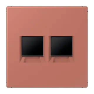 Jung Abdeckung (gerastet) für Modular-Jack-Steckbuchsen 2fach, Serie LS, terre sienne brique LC1969-2WE236
