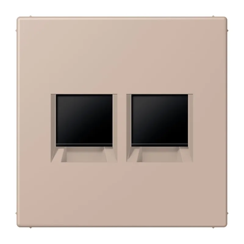 Jung Abdeckung (gerastet) für Modular-Jack-Steckbuchsen 2fach, Serie LS, ombre br?lée claire LC1969-2WE240
