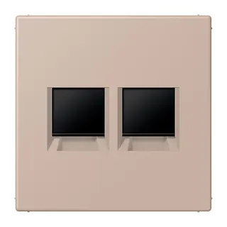 Jung Abdeckung (gerastet) für Modular-Jack-Steckbuchsen 2fach, Serie LS, ombre br?lée claire LC1969-2WE240