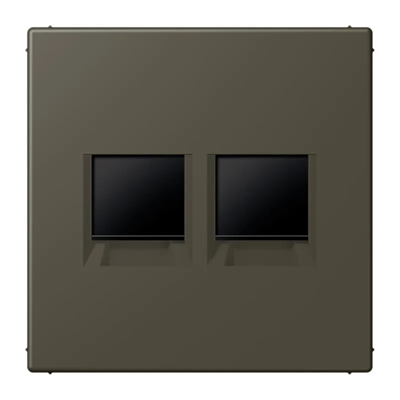 Jung Abdeckung (gerastet) für Modular-Jack-Steckbuchsen 2fach, Serie LS, ombre naturelle 31 LC1969-2WE241