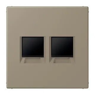 Jung Abdeckung (gerastet) für Modular-Jack-Steckbuchsen 2fach, Serie LS, ombre naturelle moyenn LC1969-2WE242