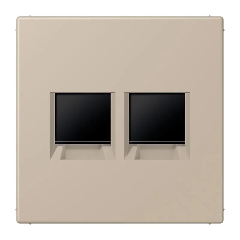 Jung Abdeckung (gerastet) für Modular-Jack-Steckbuchsen 2fach, Serie LS, ombre naturelle claire LC1969-2WE243