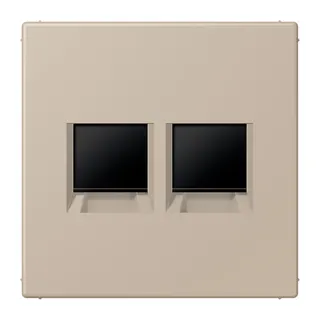 Jung Abdeckung (gerastet) für Modular-Jack-Steckbuchsen 2fach, Serie LS, ombre naturelle claire LC1969-2WE243