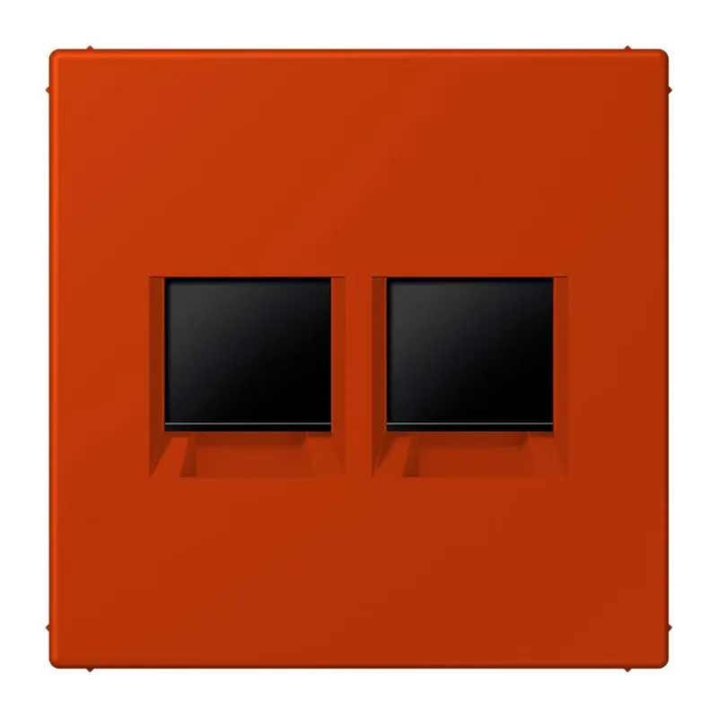 Jung Abdeckung (gerastet) für Modular-Jack-Steckbuchsen 2fach, Serie LS, rouge vermillon 59 LC1969-2WE244