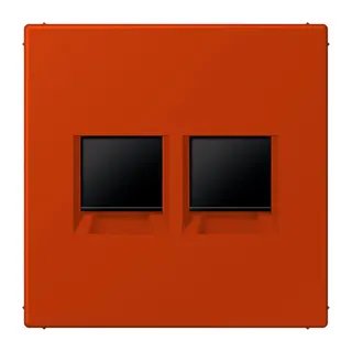 Jung Abdeckung (gerastet) für Modular-Jack-Steckbuchsen 2fach, Serie LS, rouge vermillon 59 LC1969-2WE244