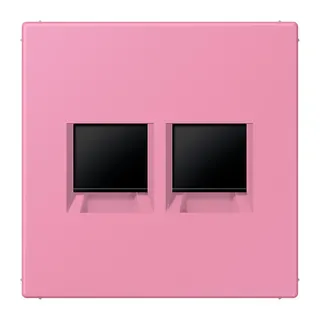 Jung Abdeckung (gerastet) für Modular-Jack-Steckbuchsen 2fach, Serie LS, rose vif LC1969-2WE246