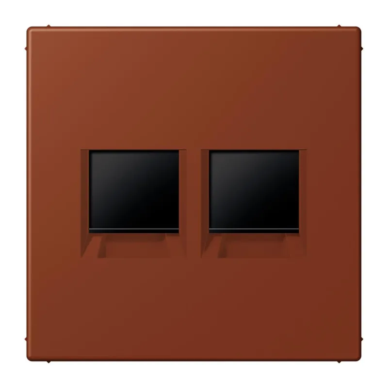 Jung Abdeckung (gerastet) für Modular-Jack-Steckbuchsen 2fach, Serie LS, terre sienne br?lée 59 LC1969-2WE247