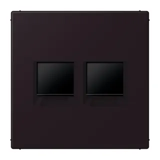 Jung Abdeckung (gerastet) für Modular-Jack-Steckbuchsen 2fach, Serie LS, noir d'ivoire LC1969-2WE248