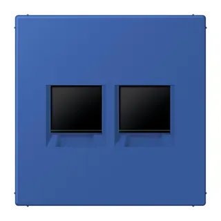 Jung Abdeckung (gerastet) für Modular-Jack-Steckbuchsen 2fach, Serie LS, bleu outremer 59 LC1969-2WE253