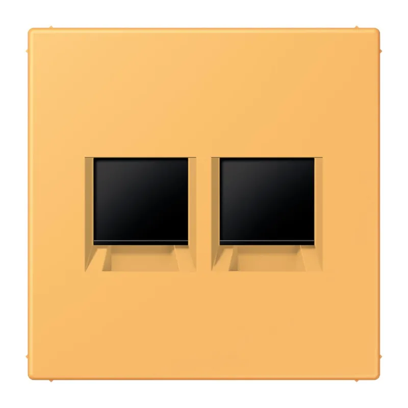 Jung Abdeckung (gerastet) für Modular-Jack-Steckbuchsen 2fach, Serie LS, ocre jaune clair LC1969-2WE254