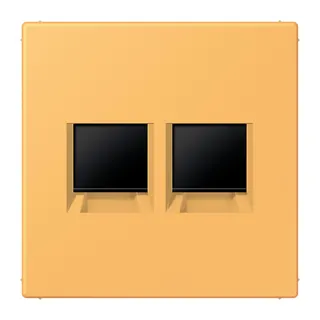 Jung Abdeckung (gerastet) für Modular-Jack-Steckbuchsen 2fach, Serie LS, ocre jaune clair LC1969-2WE254