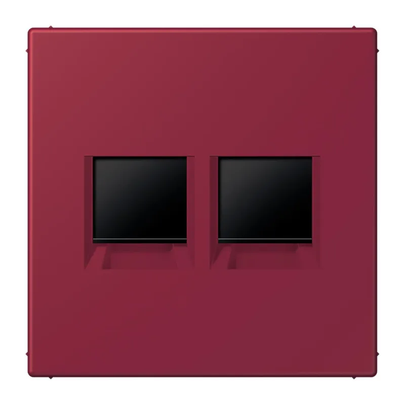 Jung Abdeckung (gerastet) für Modular-Jack-Steckbuchsen 2fach, Serie LS, le rubis LC1969-2WE255