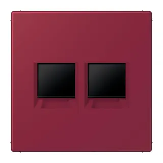 Jung Abdeckung (gerastet) für Modular-Jack-Steckbuchsen 2fach, Serie LS, le rubis LC1969-2WE255